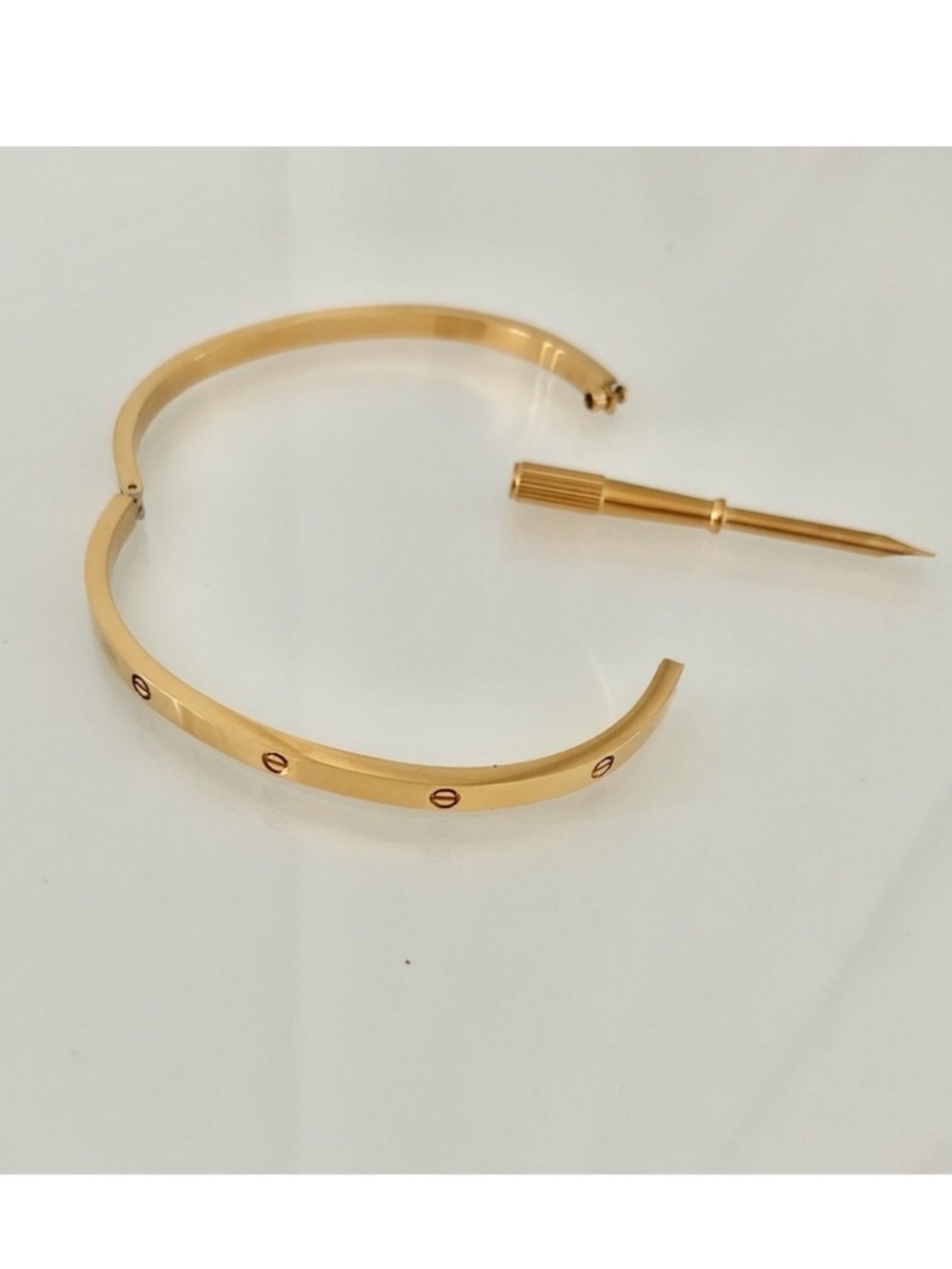 Generic Thin Gold Screw Cuff Bangle Bracelet with Screwdriver - Picture 2 of 10